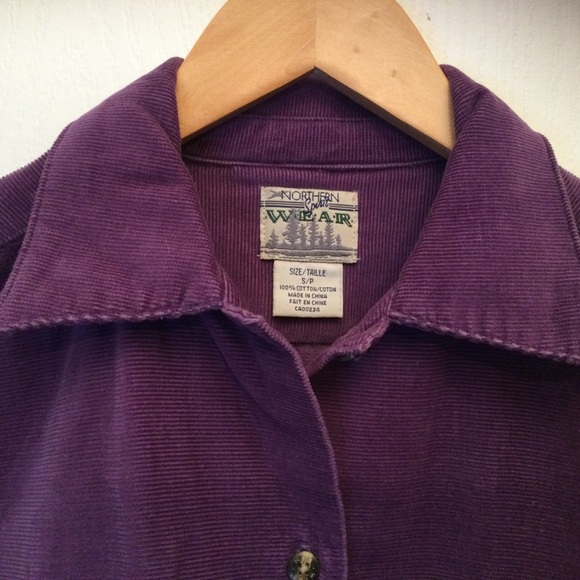Vintage Northern Spirit Eggplant Corduroy Long Sleeve Button Top Small - Picture 4 of 9